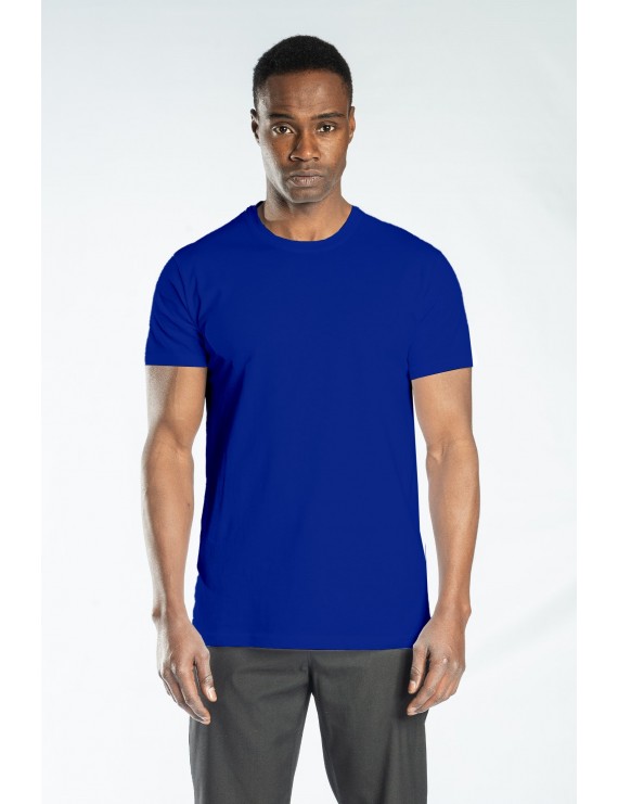 Regular Basic Bisiklet Yaka T-Shirt Saks Mavi
