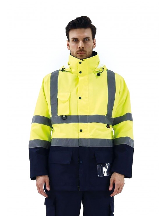 Alaska Hi-Vis 5 in 1 Parka Neon Sarı - Lacivert