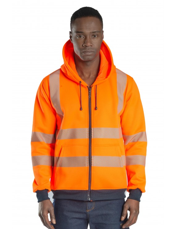 Alaska Hi-Vis Fermuarlı Kapüşonlu Sweatshirt -Turuncu