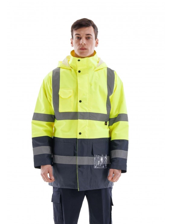 Alaska Hi-Vis Parka Neon Sarı - Lacivert