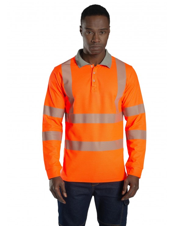 Alaska Hi-Vis Uzun Kollu Polo T-Shirt-Turuncu
