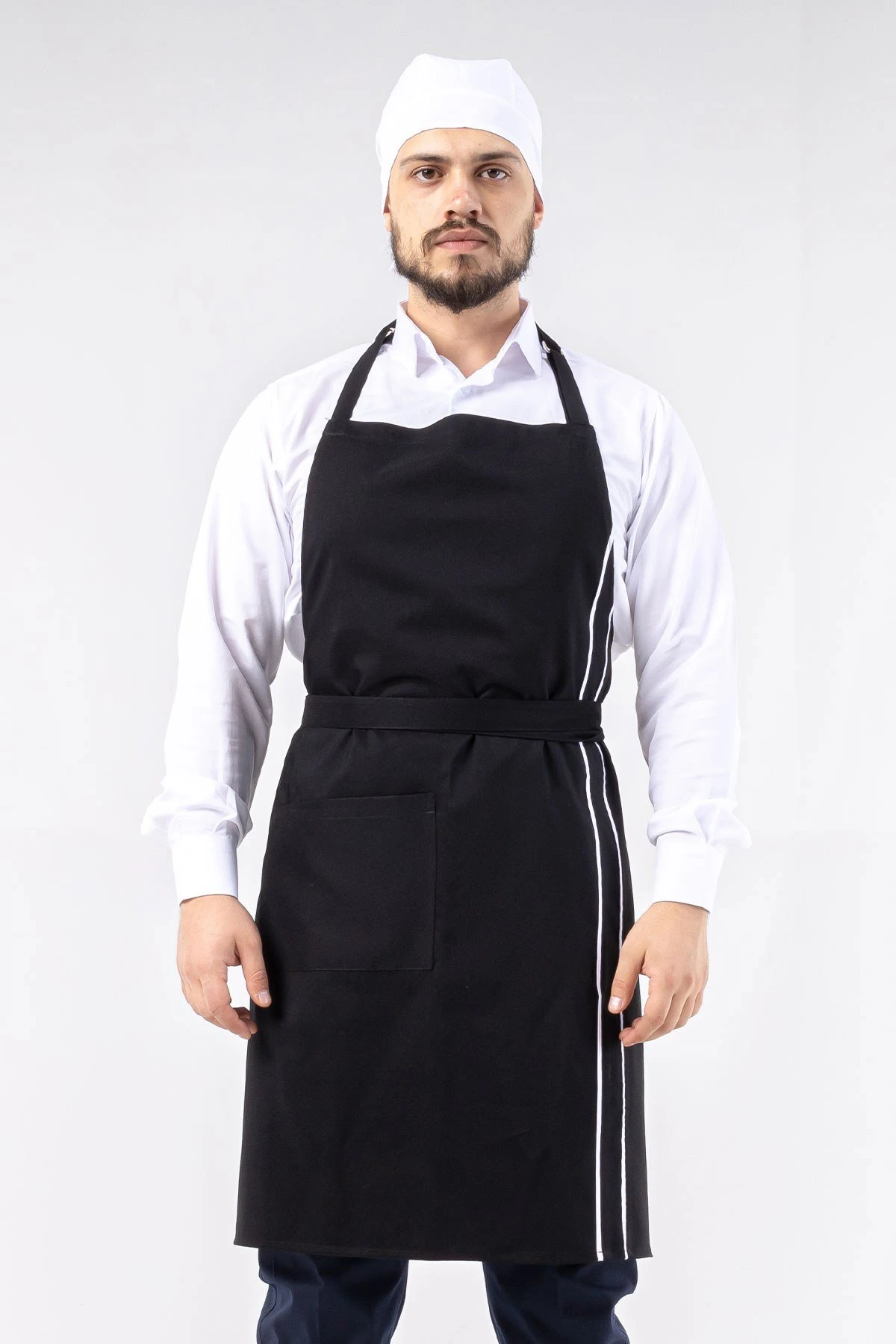 Barista Önlük Siyah-Beyaz